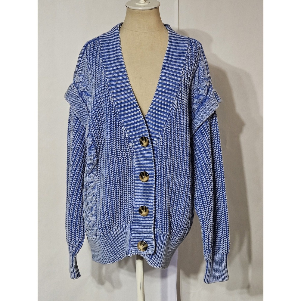 Driftwood Chunky Knit Oversized V-neck Button Cardigan Sweater Size Medium